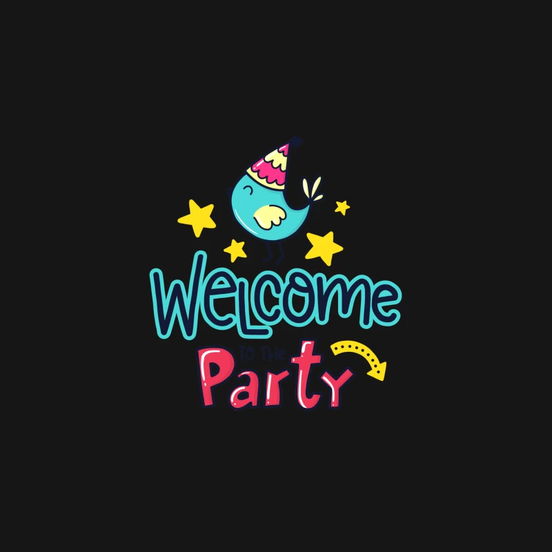 Bienvenue à la fête avec un oiseau joyeux Femme T-Shirt