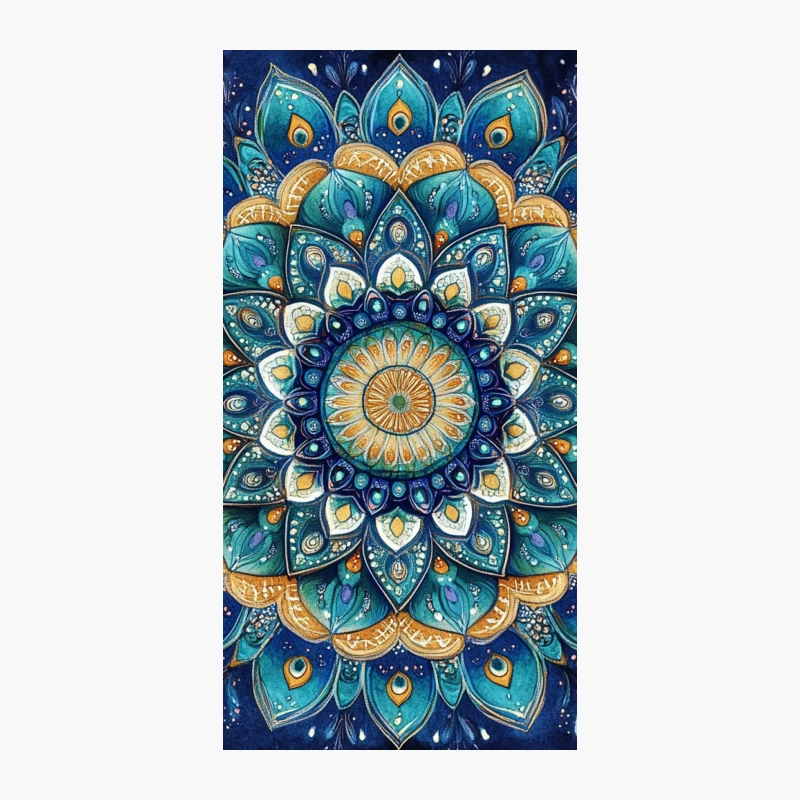 Intricate Peacock-Inspired Spiritual Mandala Art iPhone Case