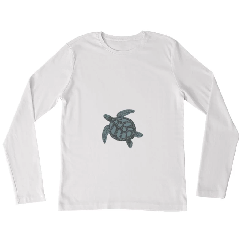 Meeresschildkröte Illustration Damen Langarm T-Shirt