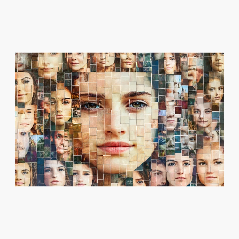Diverse Mosaic of Women's Portraits Travel Mug