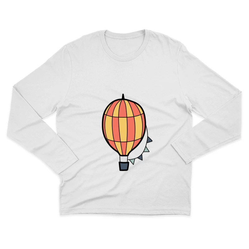 Montgolfière colorée avec guirlande Homme Manches Longues T-Shirt