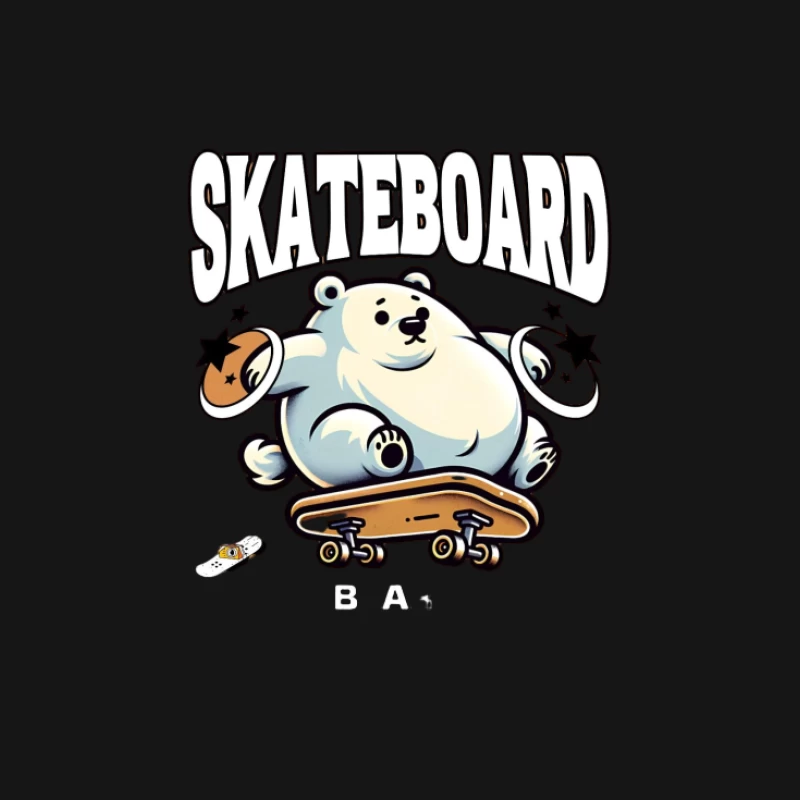 Niedlicher Eisbär auf einem Skateboard Herren Langarm T-Shirt