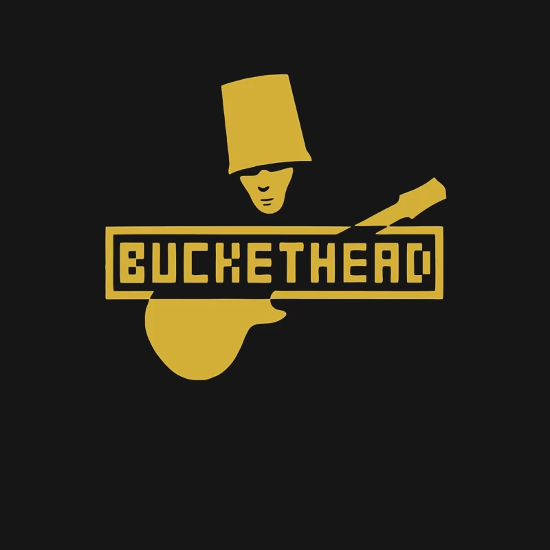 Gold Buckethead Guitar Player Logo Design Female Long Sleeve T-Shirt