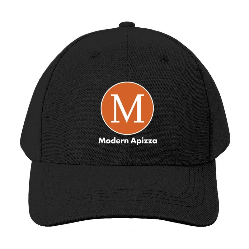 Modern Minimalist Orange Circle M Logo for Apizza Restaurant Baseball Cap