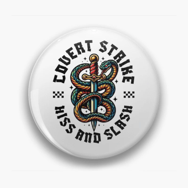 Traditional Snake and Dagger Logo Design - Covert Strike Emblem Pin