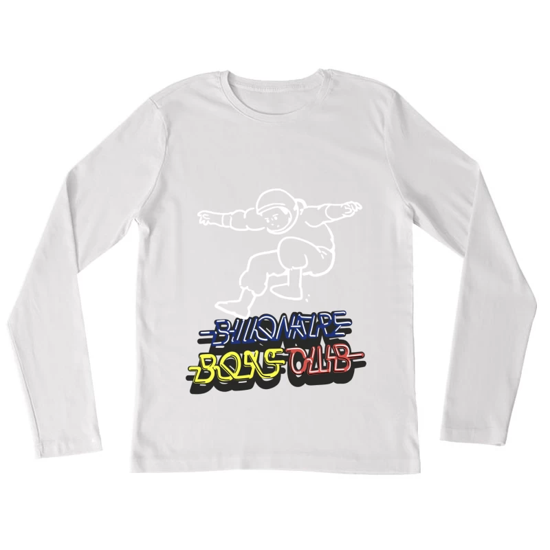 Astronauten-Springer mit lebhaftem Schriftzug Damen Langarm T-Shirt
