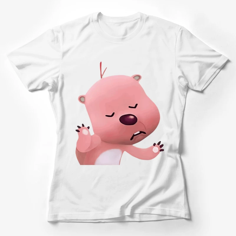 Schlafender rosa Bär Damen T-Shirt