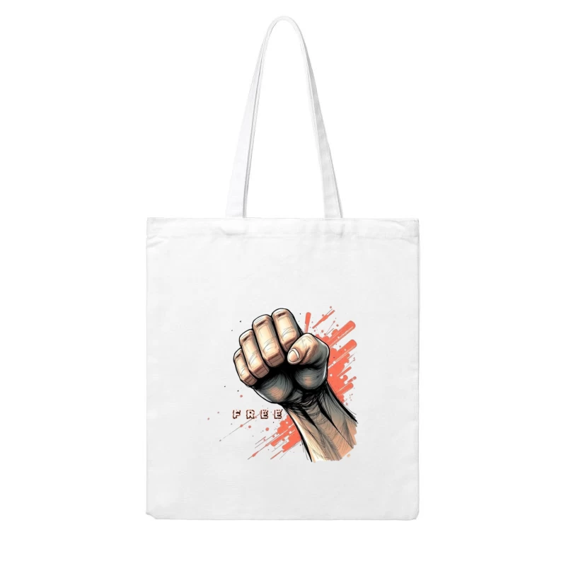 Raised Fist Symbol of Freedom and Resistance Cotton Tote Bag