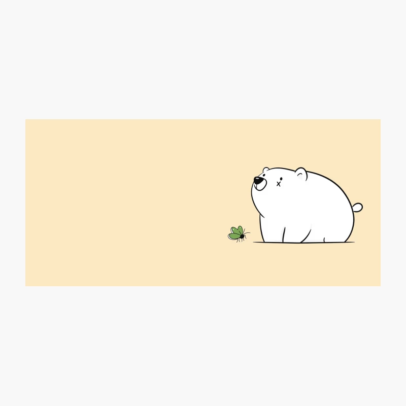 Cute Minimalist Bear Meeting Grasshopper Coffee Mug