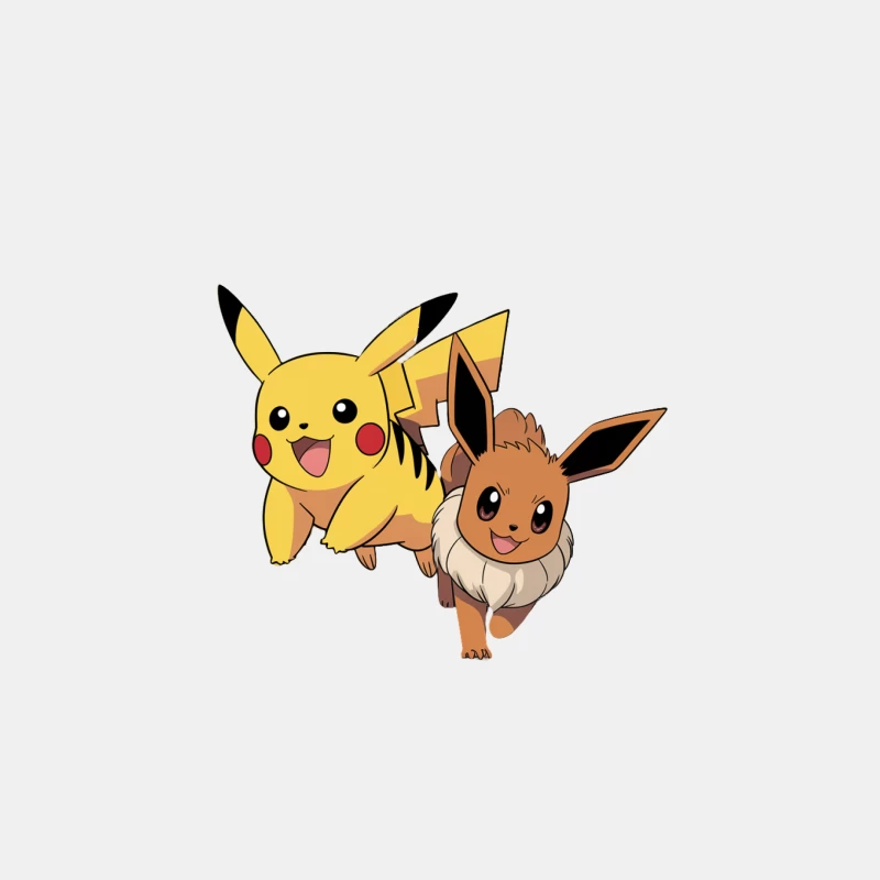 Adorable Pikachu and Eevee: Iconic Pokemon Duo Male Tank Top