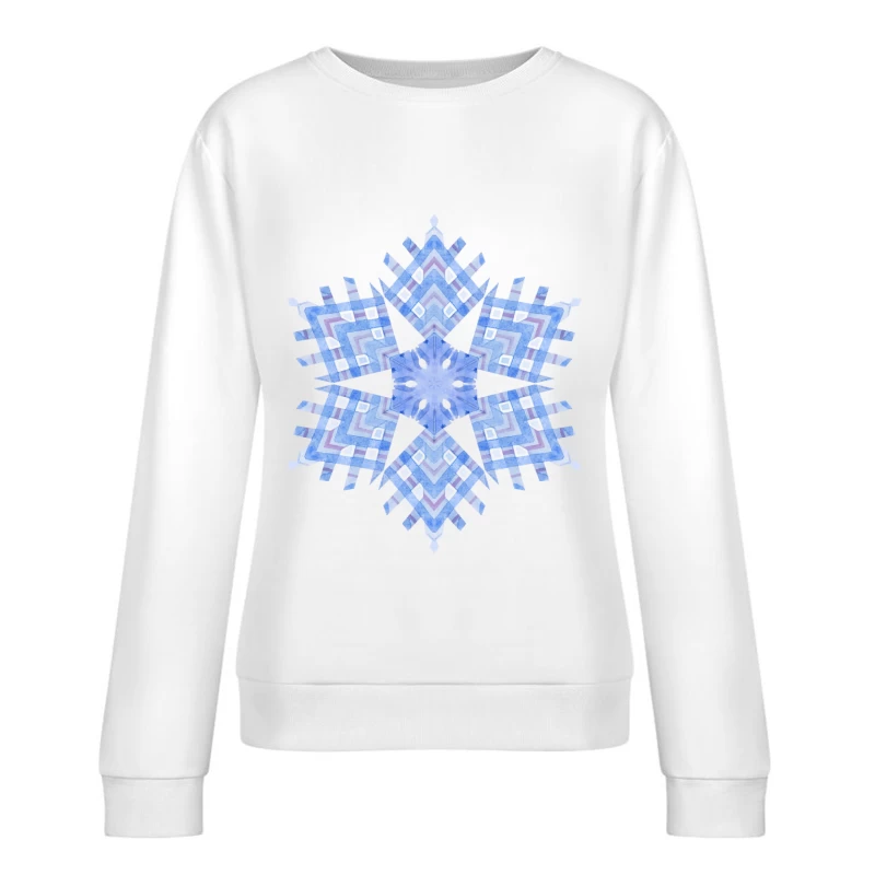Flocon de neige aquarelle bleu Femme Sweat-shirt à enfiler