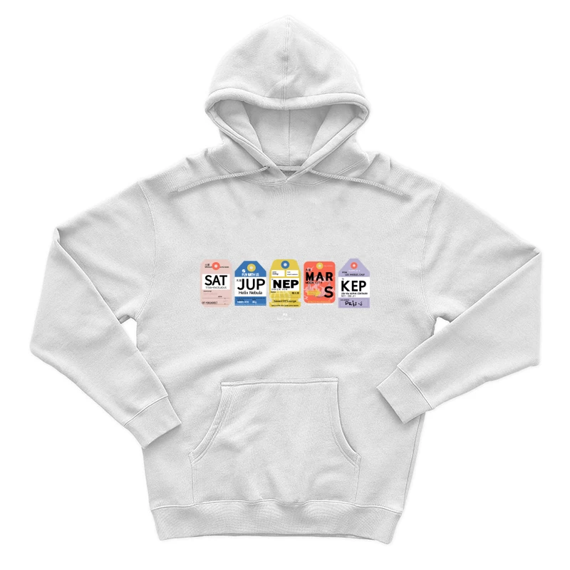 Futuristische Gepäcketiketten Designs Herren Pullover Hoodie