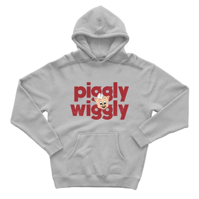 Vintage Piggly Wiggly Supermarket Logo with Cartoon Pig Male Pullover Hoodie