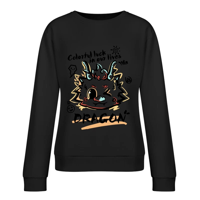 Stilisierter Drachenkopf Damen Pullover Sweatshirt