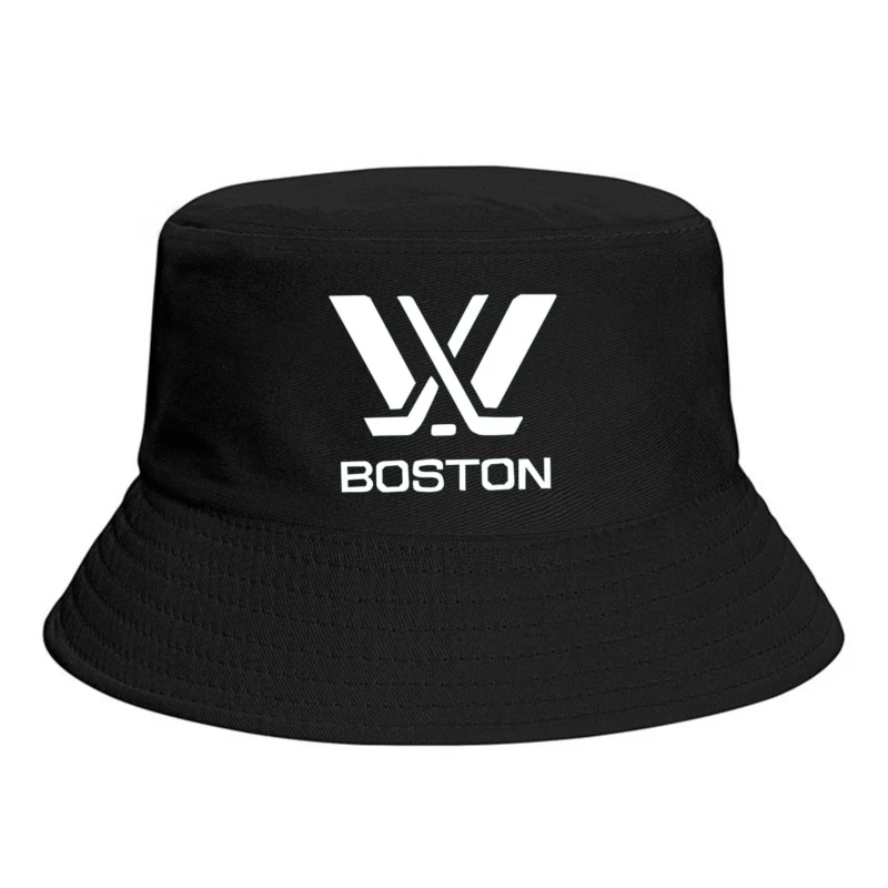 Boston Hockey Team Logo Line Drawing Bucket Hat