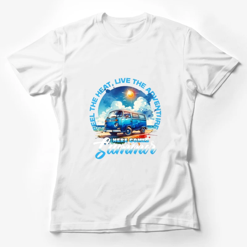 Aventure estivale avec van bleu Femme T-Shirt