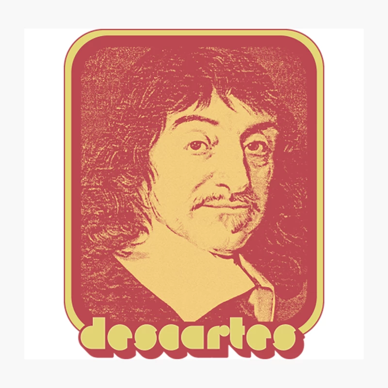 Descartes  Retro Aesthetic Fan Art Design Throw Pillow