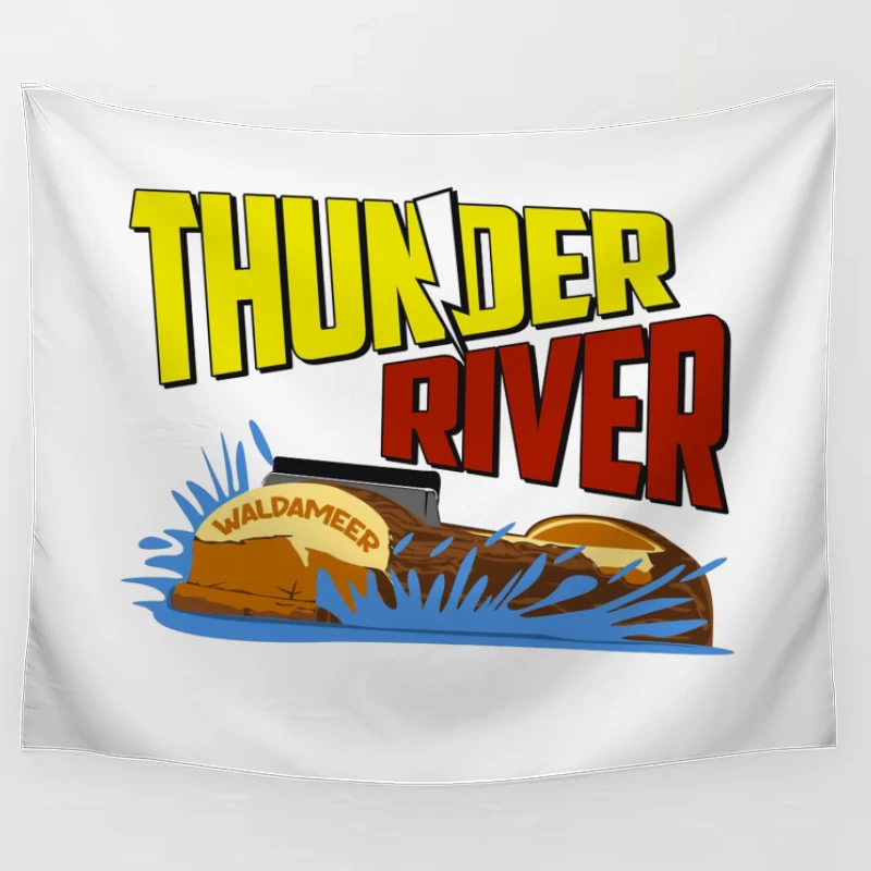 Thunder River Water Ride Logo at Waldameer Park Tapestry