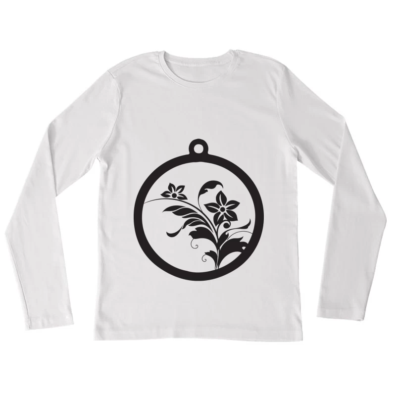 Ornement floral circulaire Femme Manches Longues T-Shirt