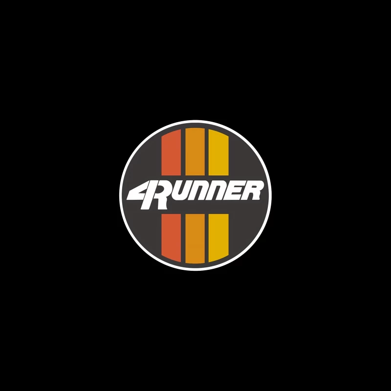 Retro-Style 4Runner Logo with Orange-Yellow Racing Stripes Travel Mug