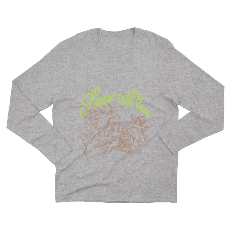 Engel Design mit Schriftzug Herren Langarm T-Shirt