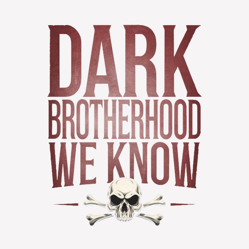 Ominous Dark Brotherhood Emblem with Skull and Crossbones Female T-Shirt