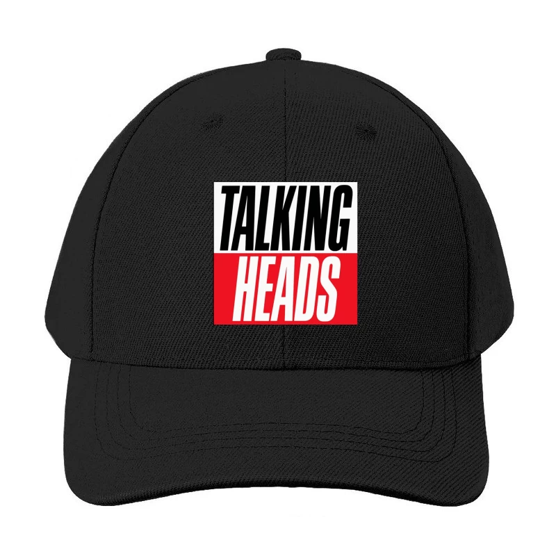 Talking Heads Classic Band Logo Design in Black and Red Typography Baseball Cap