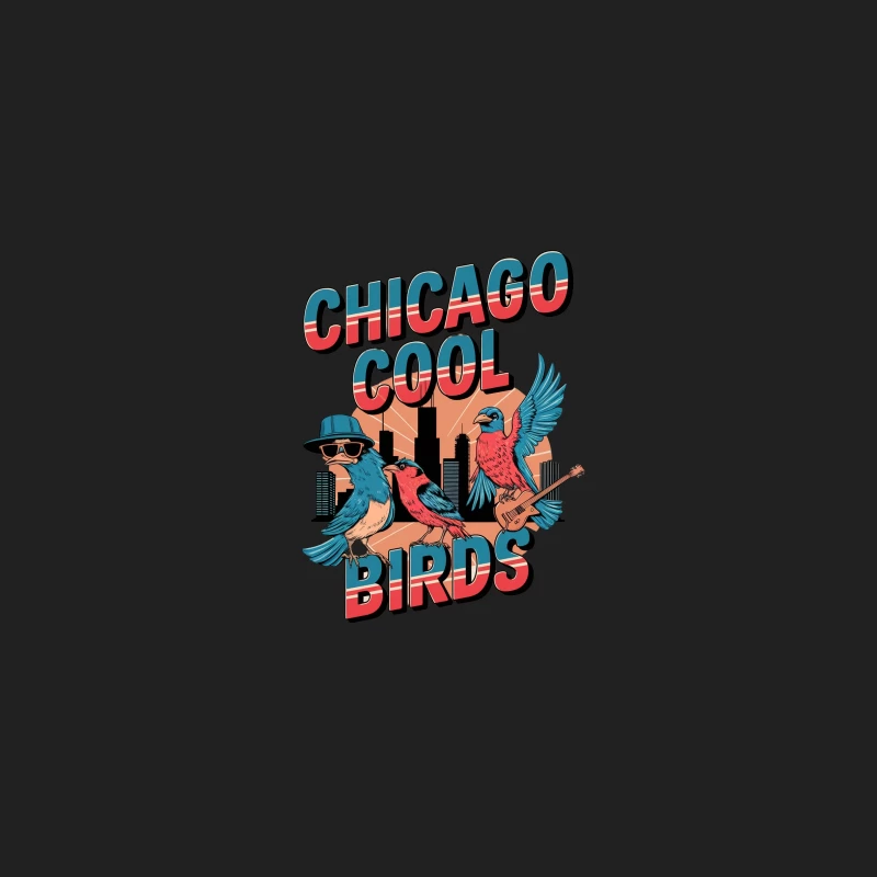 Cool Chicago Birds: Urban Illustration with Musical Flair Bucket Hat