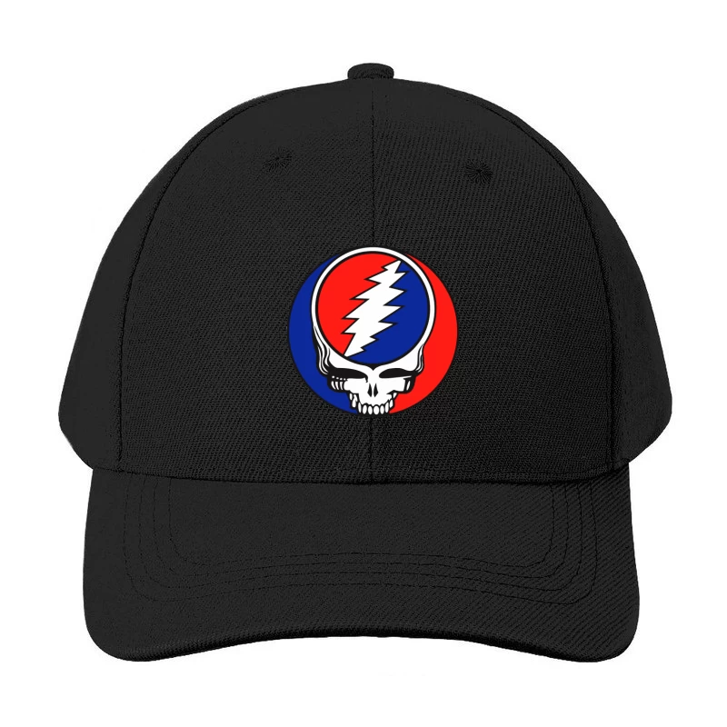 Grateful Dead Classic Skull and Lightning Bolt Logo Design Baseball Cap