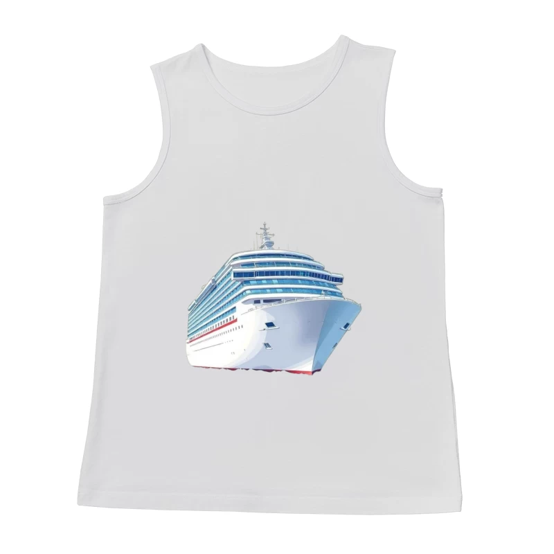 Modern Luxury Cruise Ship in White and Blue Design Male Tank Top