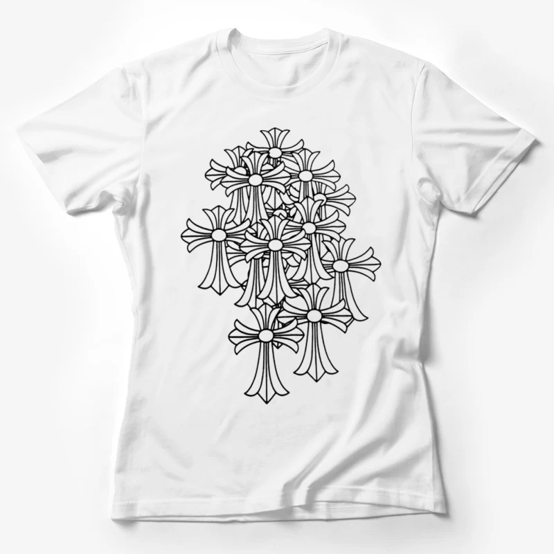 Mehrfache Schwarze Kreuze Damen T-Shirt