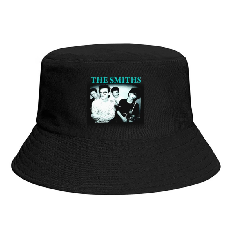 Iconic Black and White Portrait of The Smiths Alternative Rock Band Bucket Hat