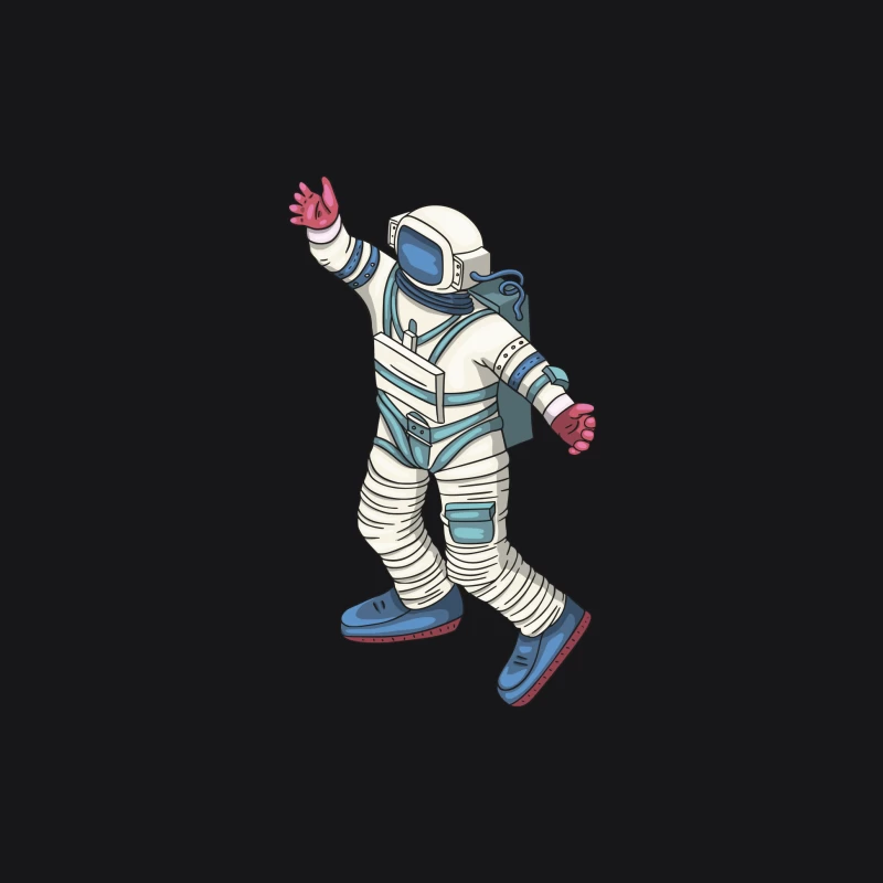 Astronaut im Raumanzug winkend Herren Pullover Hoodie
