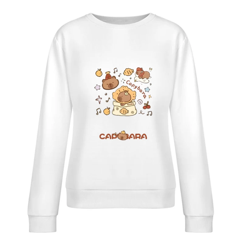 Illustrations mignonnes de capybara Femme Sweat-shirt à enfiler