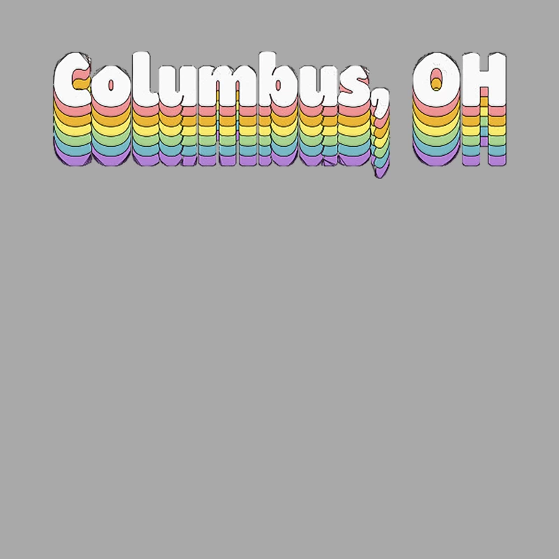 Columbus, OH  Retro Typography Design Female Pullover Hoodie