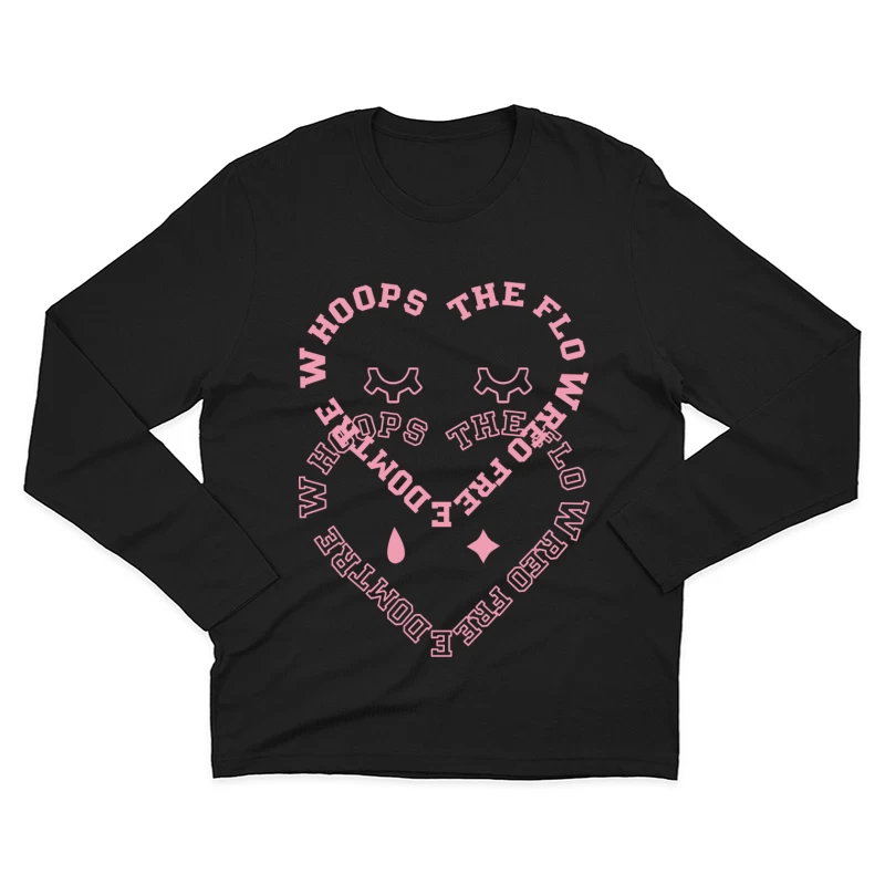 Herzförmiges Design mit Text Herren Langarm T-Shirt