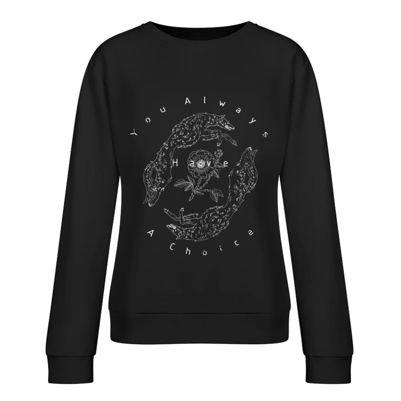 Choix entre Renards et Fleur Femme Sweat-shirt à enfiler
