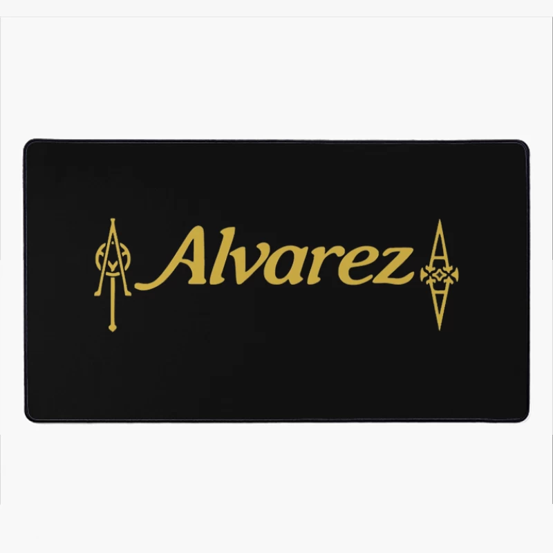 Alvarez Guitar Company Gold Logo Design Desk Mat