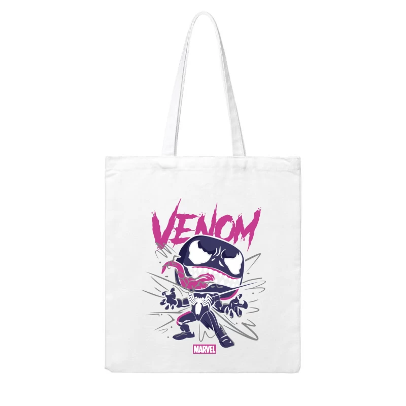 Cartoon Venom Character Illustration Cotton Tote Bag
