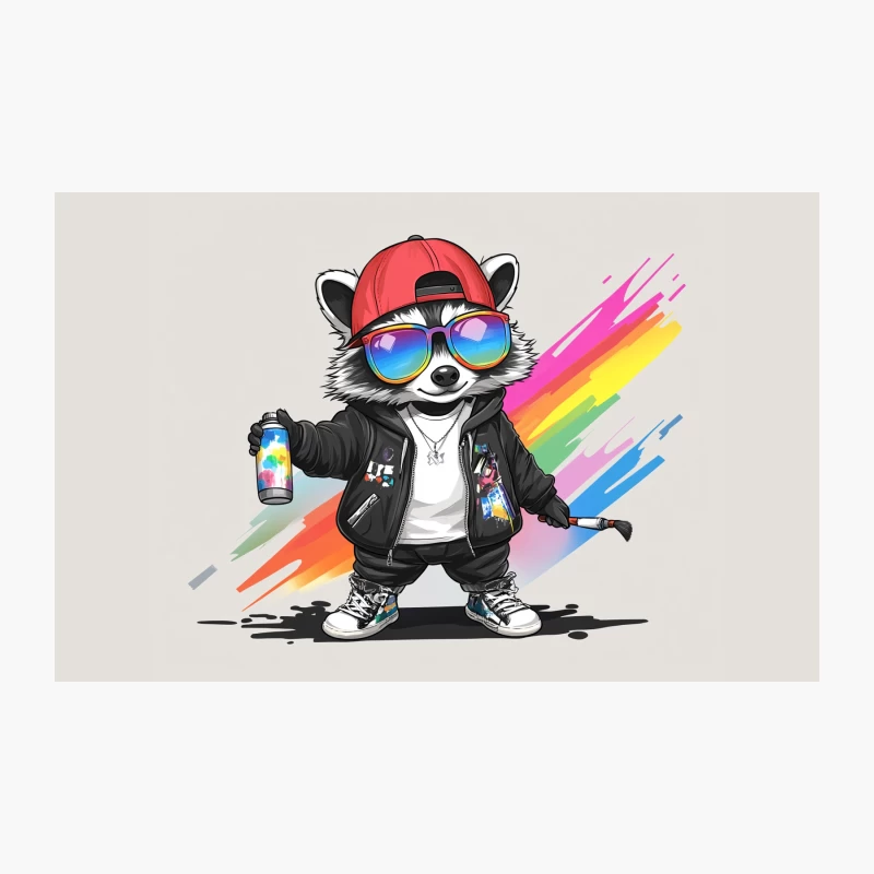 Cool Graffiti Raccoon with Spray Paint in Street Style Travel Mug