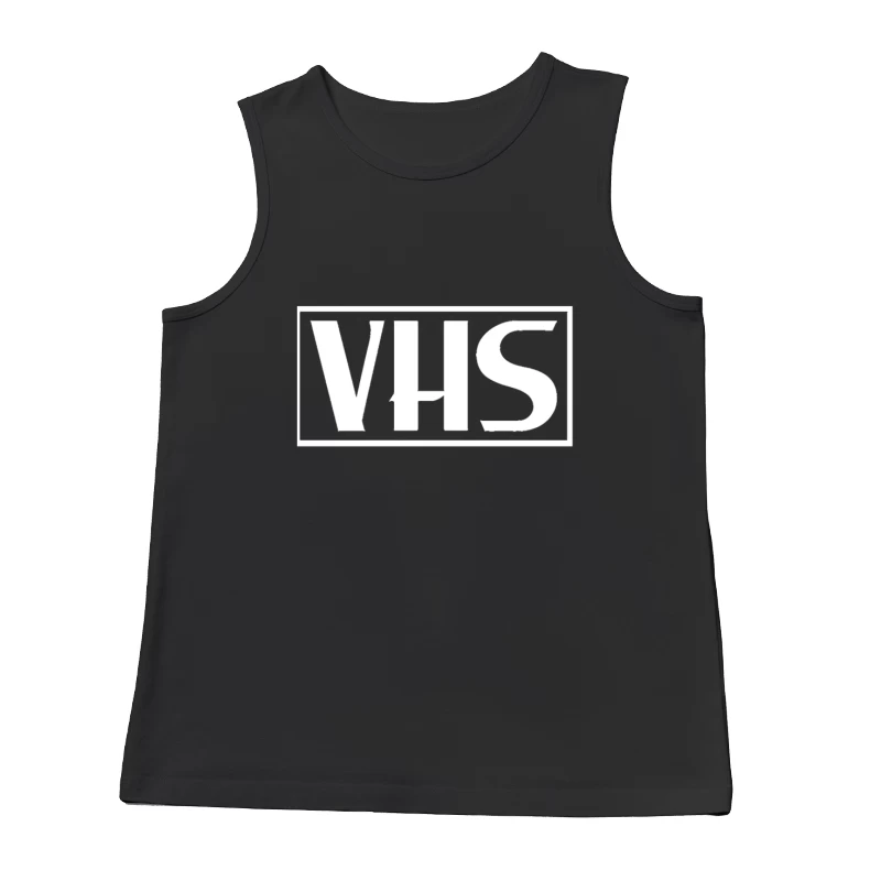 VHS Typography Outline Design Male Tank Top