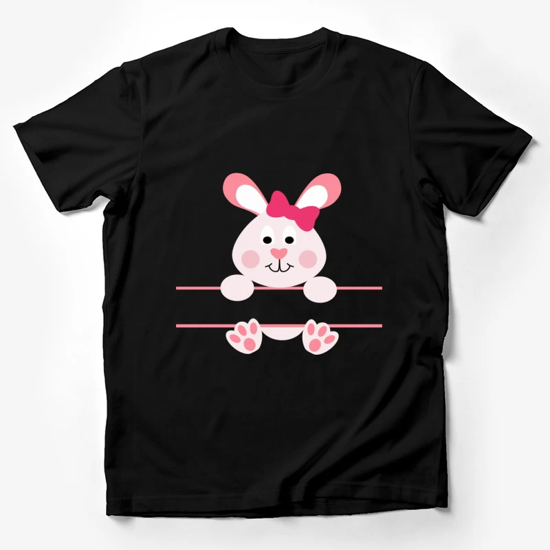 Lapin mignon avec nœud rose Homme T-Shirt