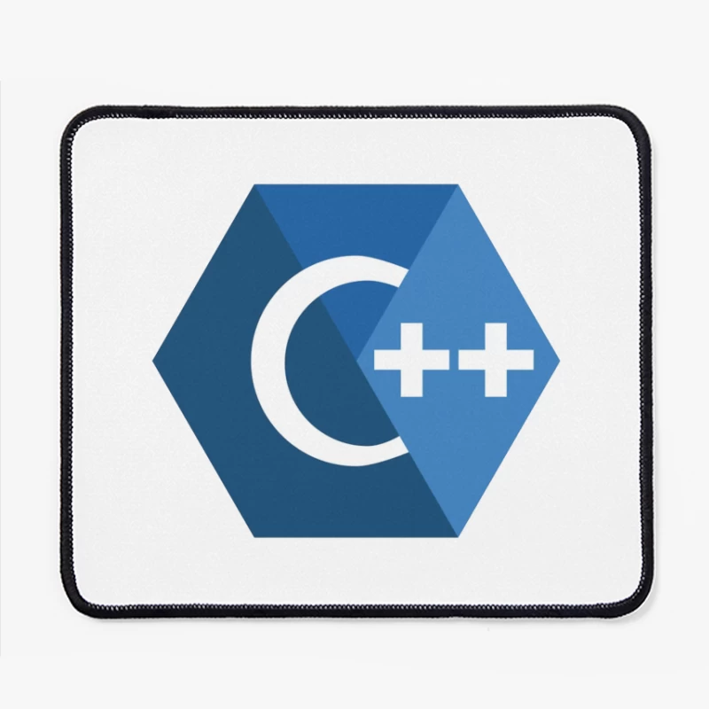 C++ Programming Language Logo in Blue Hexagon Design Mouse Pad