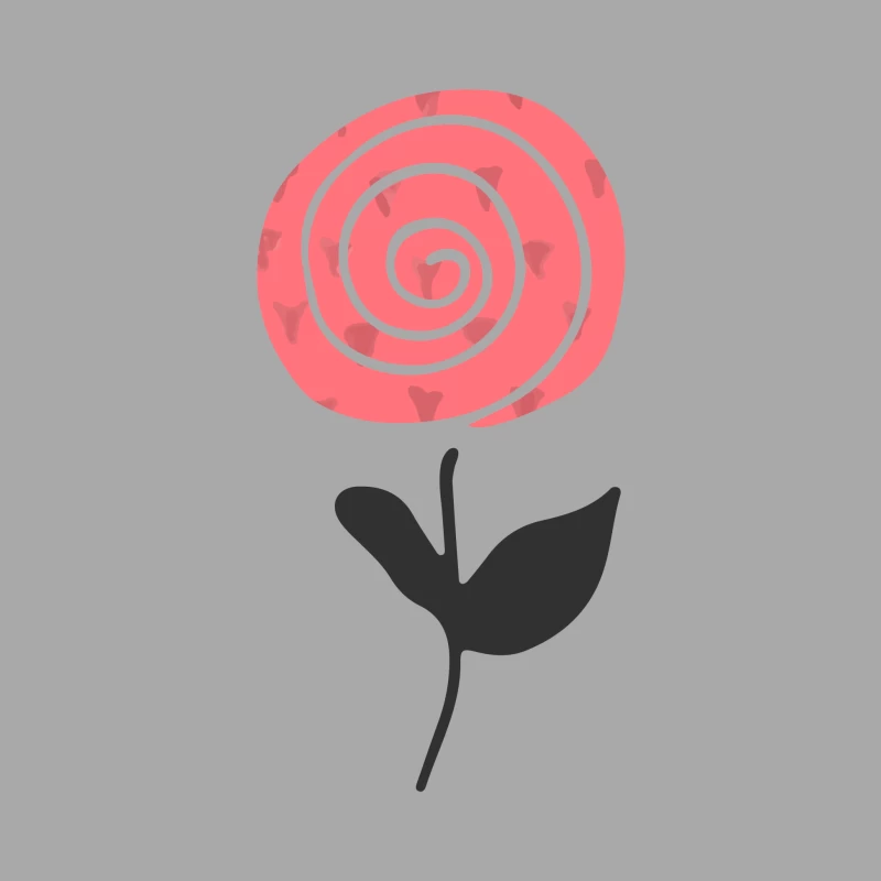 Fleur abstraite avec spirale rose Femme Sweat à capuche