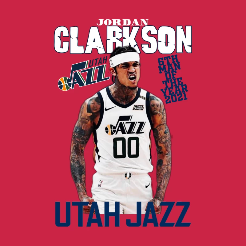Jordan Clarkson of the Utah Jazz Throw Pillow