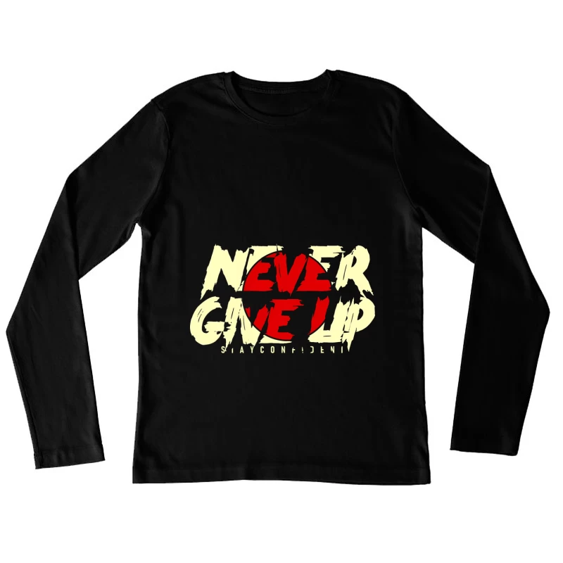 Motivationsbotschaft mit rotem Akzent Damen Langarm T-Shirt
