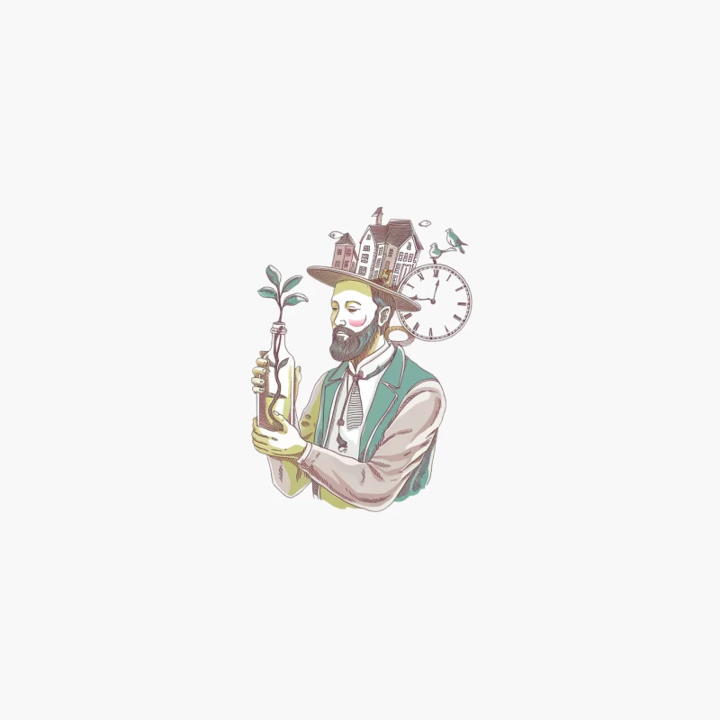 Whimsical Surreal Portrait of Saxophonist with Cityscape Hat Cotton Tote Bag