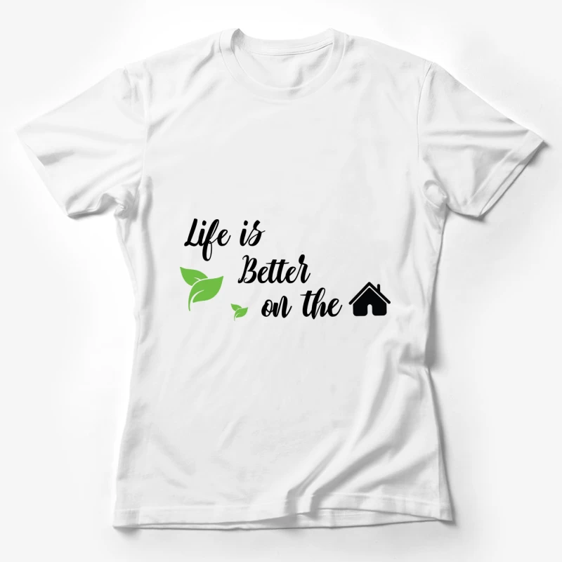Nature et maison avec feuilles vertes Femme T-Shirt