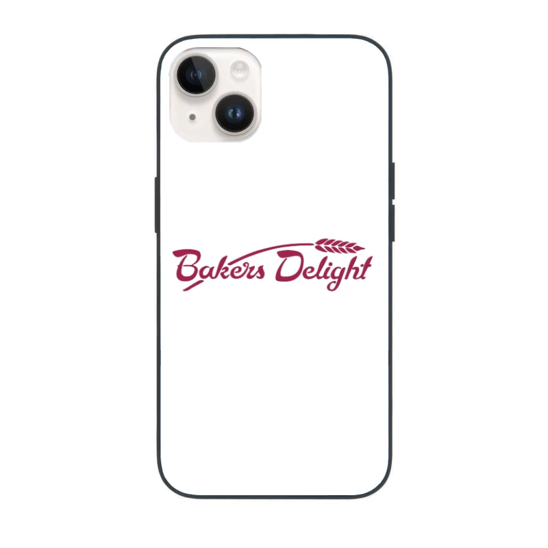 Bakers Delight Burgundy Cursive Logo with Wheat Symbol iPhone Case