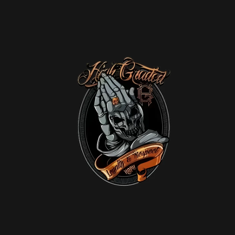 Skelett Hände mit Loyalität Herren Langarm T-Shirt